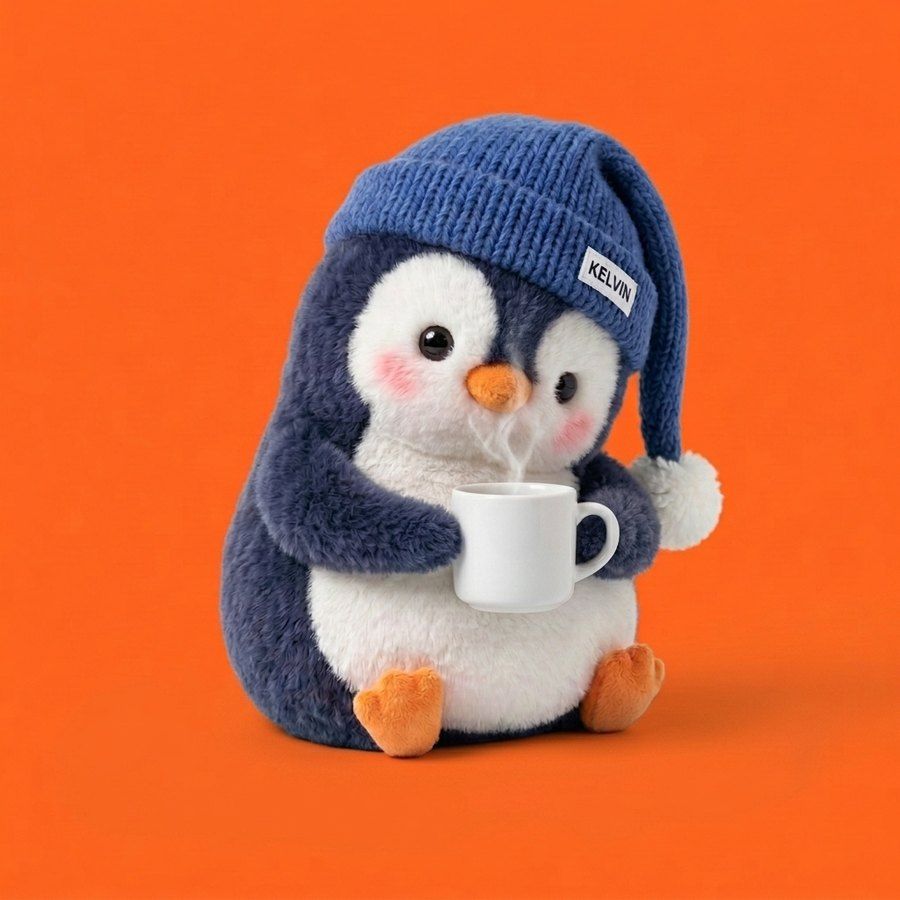 Kelvin with a cup of coffee