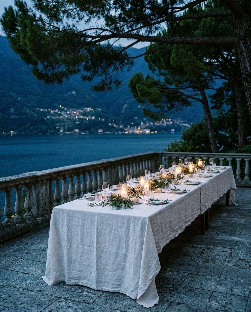 Dinner for twelve under the pines